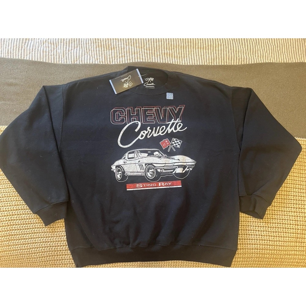 Chevy Corvette Black Sweatshirt Size Large NWT